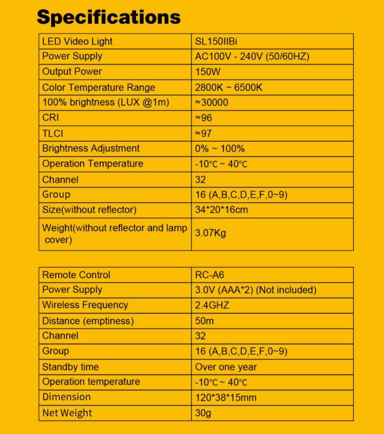 Led svetlo Godox SL150II Bi color