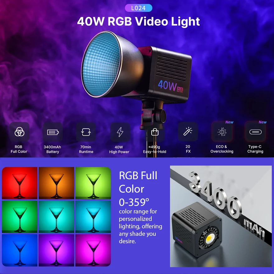 Ulanzi 40W RGB LED svetlo