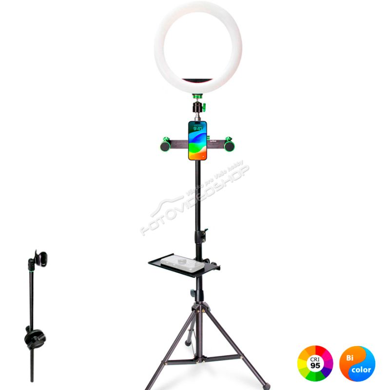 Ring Light Bi-Color 14" + tripod + mic. holder + magnetic holder