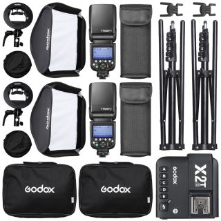 Godox Outdoor set Sony ( 2x blesk TT685II, 2x softbox 60 x 60, 1x odpalova, 2x statv, )