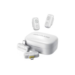 Hollyland LARK A1 Combo Ivory White with USB-C RX + Lightning RX + Charging Case