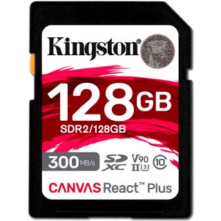 Kingston 128GB Canvas React Plus SDXC UHS-II 300R/260W U3 V90 pre Full HD/4K/8K