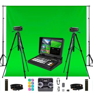 TV �t�dio Basic kit (2 kamery, r�ia, 2 mikrof�ny, pozadie)