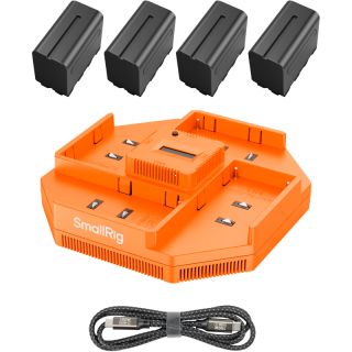 SmallRig 4834 NP-F970 4-Channel Camera Battery Charger & 4-Battery Kit