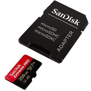 SanDisk Extreme Pro microSDXC 256 GB 200 MB/s A2 C10 V30 UHS-I U3 + SD Adaptr